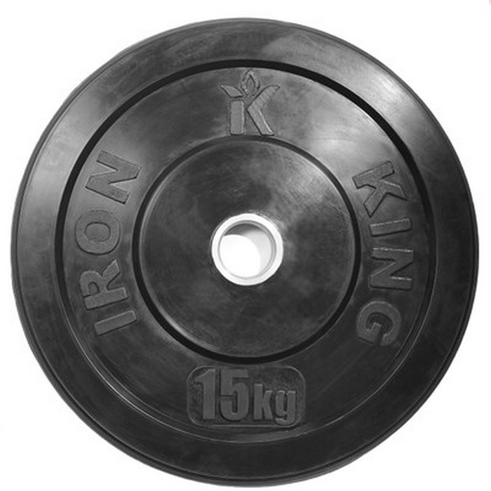 Диск для кроссфита Iron King (бампер) черный D50 мм 15 кг CR 204 700_700