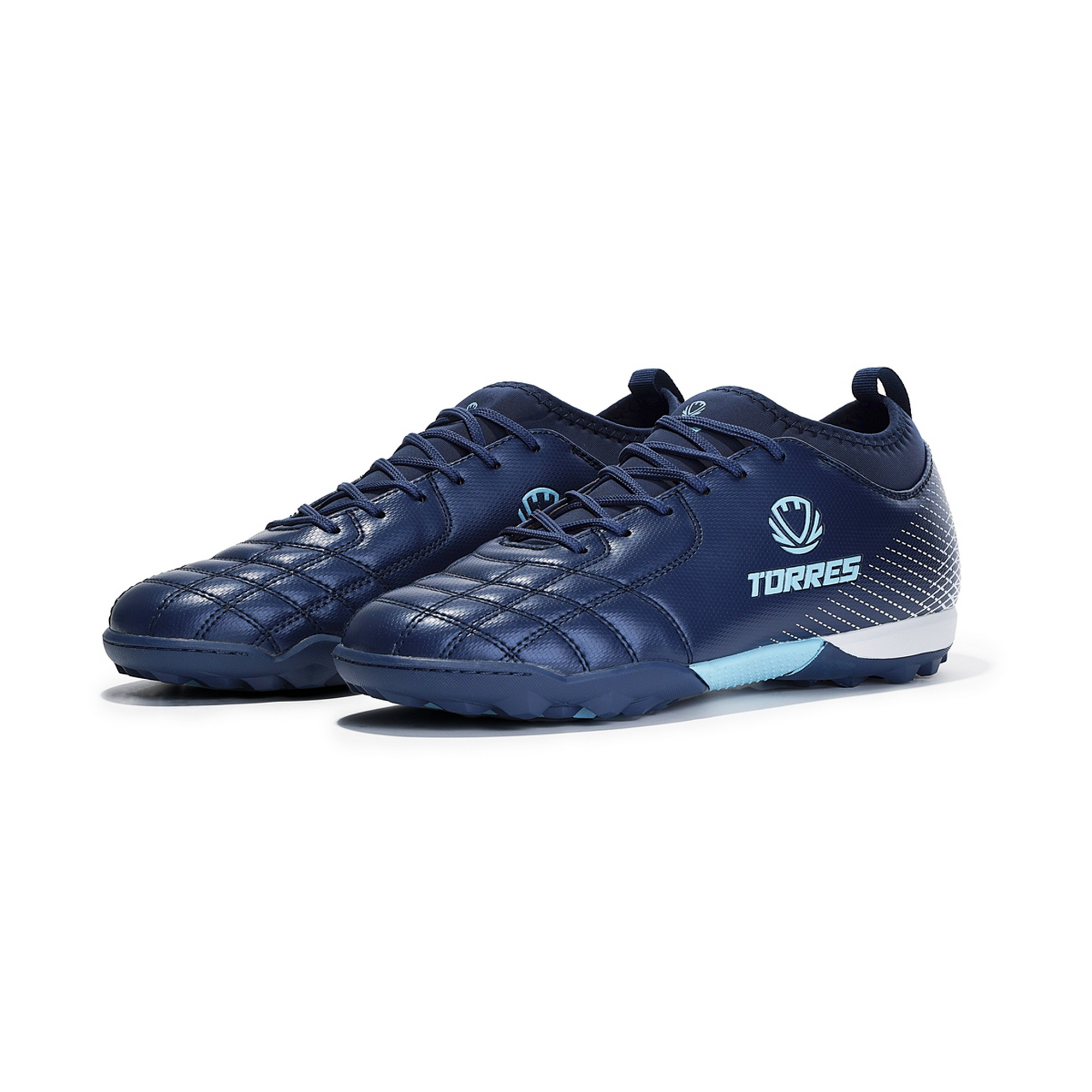 Бутсы футбольные (многошиповки) подростковые Torres BOLA-J TS2342310-372 с носком, синий 2000_2000