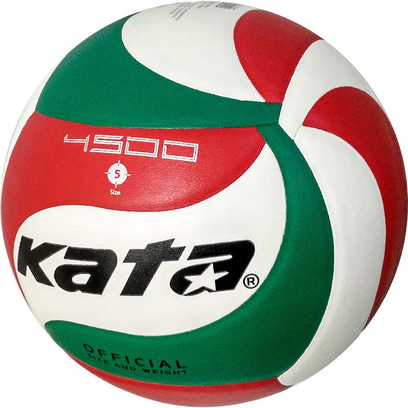 Мяч волейбольный Kata C33281 р.5 бело-зелено-красный 800_800
