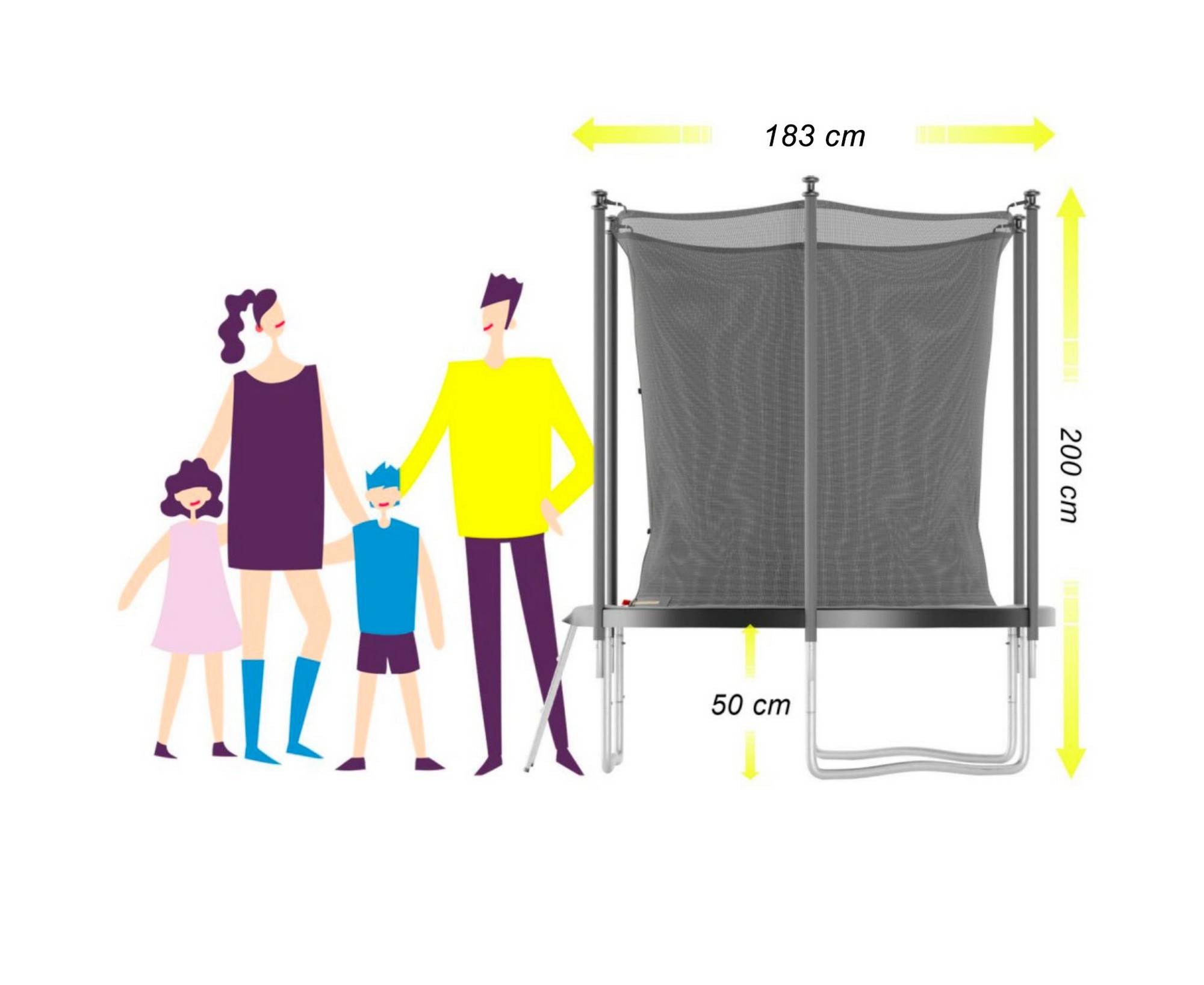 Батут DFC Trampoline Stock JUMP4FUN, с внутренней защитной сеткой TRA22FUJ4F-602 серый 2000_1636