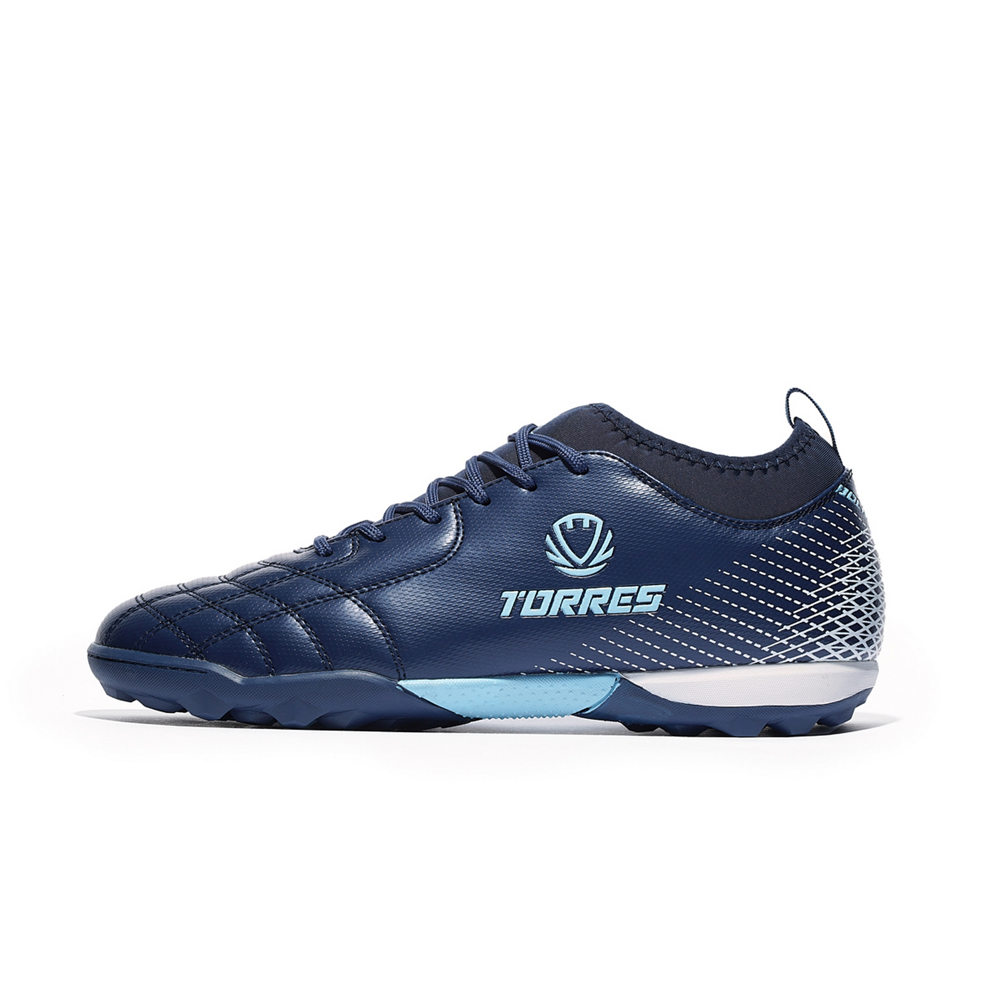 Бутсы футбольные (многошиповки) подростковые Torres BOLA-J TS2342310-372 с носком, синий 2000_2000